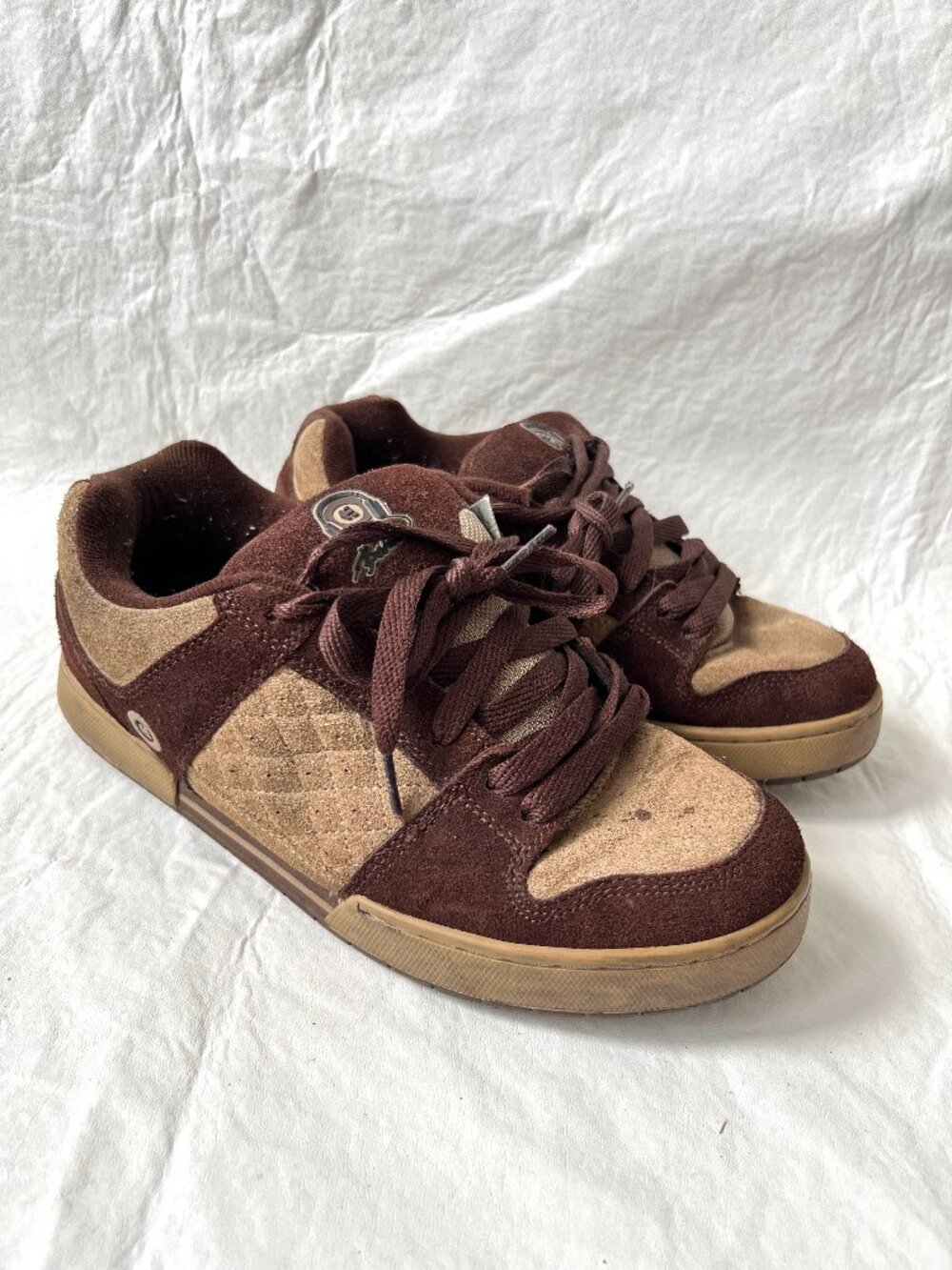 Vintage y2k Etnies skateboarding shoes mens 10 brown suede Bastien Salabanzi